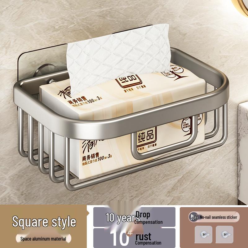 Настенный держатель для туалетной бумаги для ванной комнаты без сверления - Коробка для хранения рулонной туалетной бумаги