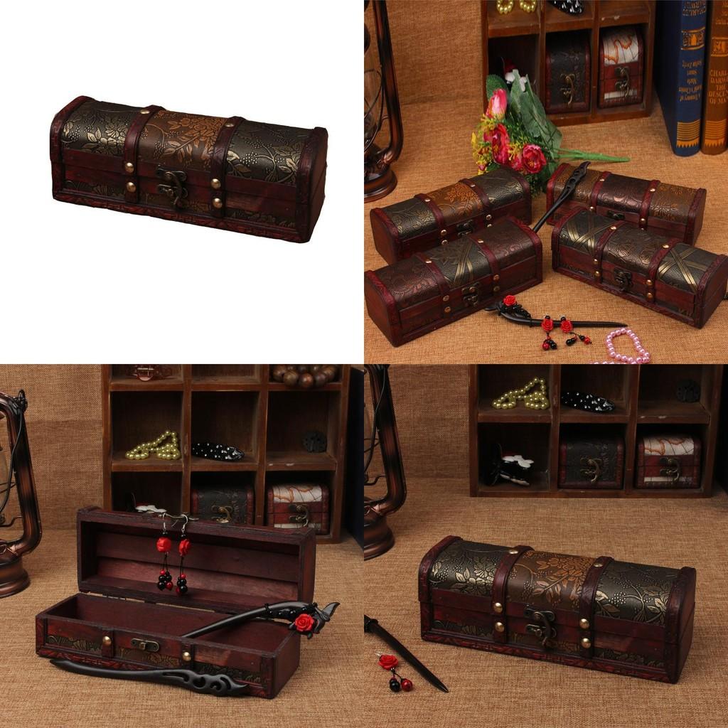 Wooden Hairpin Storage Box With Illustration Design For Home Office Decor And Gift