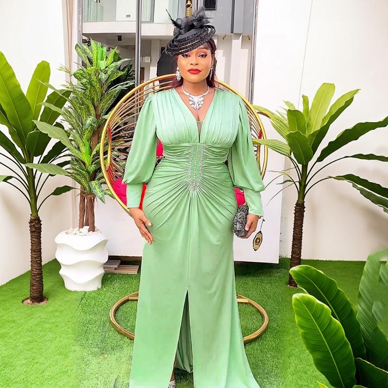 Плюс Размер Женская Мода Элегантный Новый Макси Платье