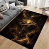 Area Rug, Eye of Horus Gold Glowing Sacred Geometry Nebula Egyptian Print, Living Room Decor, Non-Slip Mat