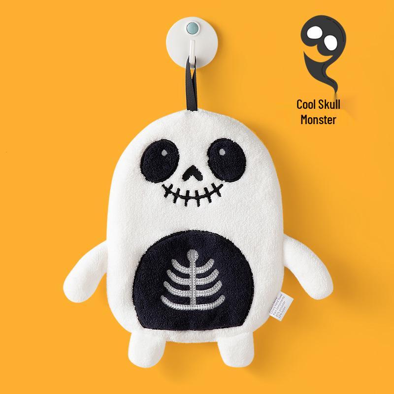 Halloween Hanging Hand Towel: High-Quality Coral Fleece, Thick, Water-Absorbent, Quick-Drying, Perfect for Kids