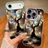Для iPhone 17 Pro Max Чехол Роскошный Сияющий Фантастическое Дерево Узор Бабочки Кожаная Текстура Силиконовая Крышка Для iPhone 16 Pro Max 15 14 13 12 11 16E Air
