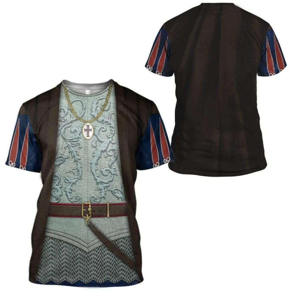 Футболка для мужчин, женщин, мальчиков и девочек, 3D принт, известные исторические деятели, Наполеон Бонапарт, модные топы в стиле милитари