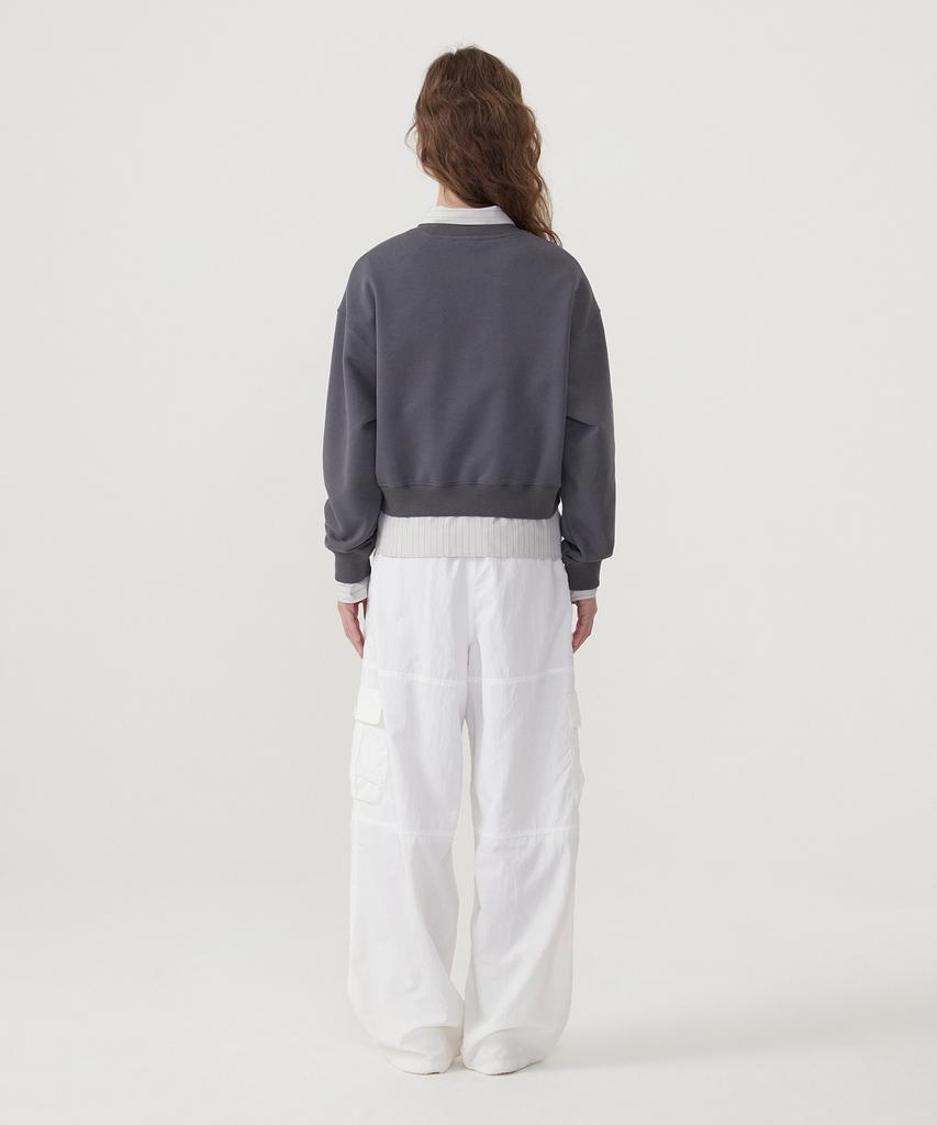 COVERNAT WOMAN Cooper Logo Sweatshirt Charcoal