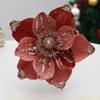 21cm Fake Christmas Flowers Sequin 3D Simulation Magnolia  Wedding Party Decoration