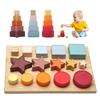 Baby Montessori Toy BPA Free Silicone Geometric Building Block 1-3 Years Children Stacking Game Education Puzzle Toy Baby Gift