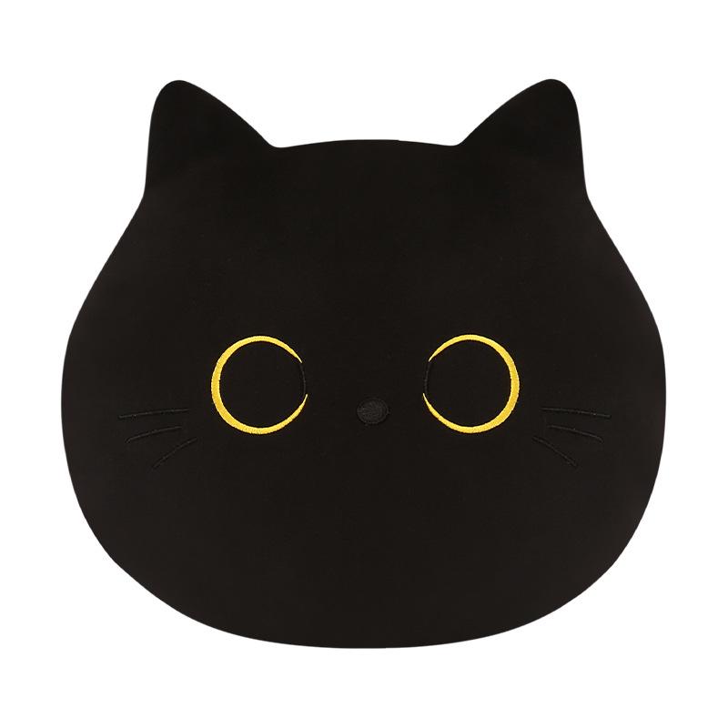 Universal Four Seasons Cute Cartoon Cat Headrest Car Seat Cushion Covers Black Cat Lumbar Support Car Interior Accessories