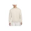 Nike Solo Swoosh Simple Solid Color Brand Small Logo Embroidered Warm Fleece Crewneck Sweatshirt Men sweatshirt Light DX0812-104