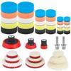 Car Foam Drill Polishing Pad Kit, 1/2/3inch Detail Polishing Buffing Pad Mix Size Car Detailing Kit with 5/8-11 Thread Backing P