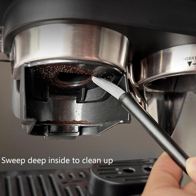 Нейлоновая щетка для чистки кофемолки с пластиковой ручкой, щетка для удаления пыли с эспрессо-зерна, кухонные принадлежности для бариста