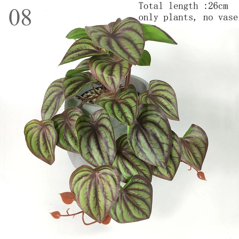 26 см зеленая трава в горшках, искусственные растения, виноградная лоза, подвесной павлин, черепаха, задний лист, бегония