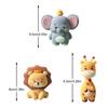 3pcs Safari Cake Topper Wild Animals-Lion Elephant Giraffe Cake Jungle Animals Wild One Cake Topper Birthday Party Decoration