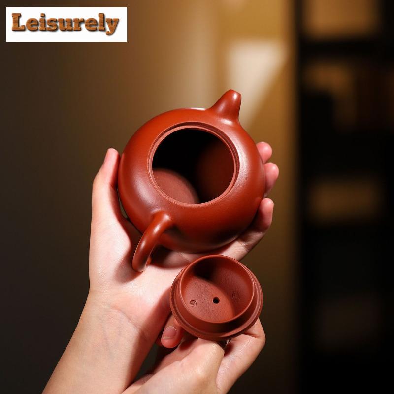 Чайник из исинской фиолетовой глины 200 мл, ручная работа известного мастера, чайник «Полумесяц», глина «Дахунпао» из необработанной руды, чайник для заваривания чая, чайный набор из исинской глины в подарок