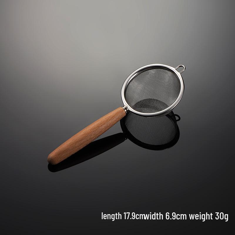 304 Stainless Steel Mesh Strainer with Solid Wood Handle - Multi-Size Flour Sifter & Skimmer.