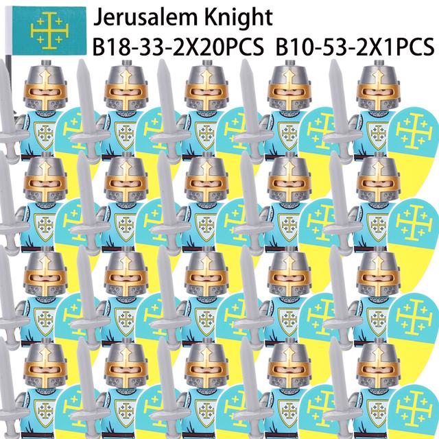 Военные Строительные Блоки Фигурки Солдат Подарки Игрушки Серия Кино Фантастика Средневековый Рыцарь Легион Оружие Щит Флаг MOC