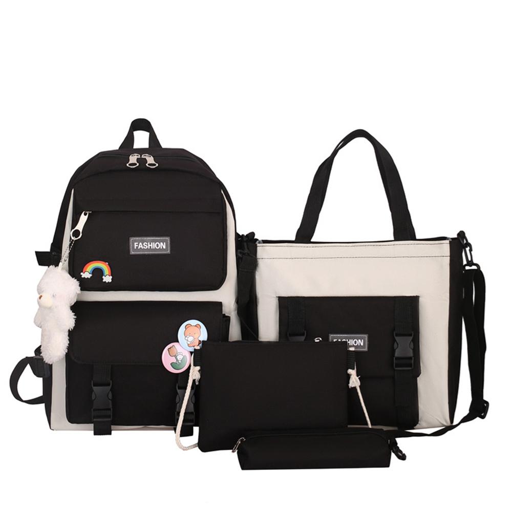 New Schoolbag Four-piece Backpack Simple Bag