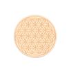 Collectibles Flower of life Decor Healing Circles Carved Round Edge Wood Chakra Pattern Coaster