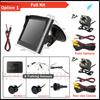 Koorinwoo Full Kit Parktonic 8 Parking Sensors With Car Monitor Sucker Rear View Camera Front Form Parking System Adjustable Cam