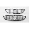 Compatible 15-18 W205 C63 GT Vertical Bar Front Grille Radiator Cover Air Intake High/Low Configuration.