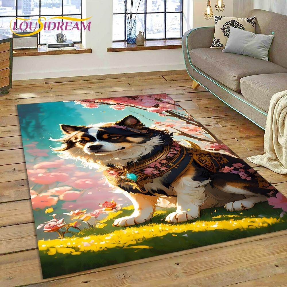 3D милый ковер с изображением собаки самое, чихуахуа, хаски, коки из мультфильма для гостиной, спальни, домашнего декора, нескользящий коврик для дивана, подарок