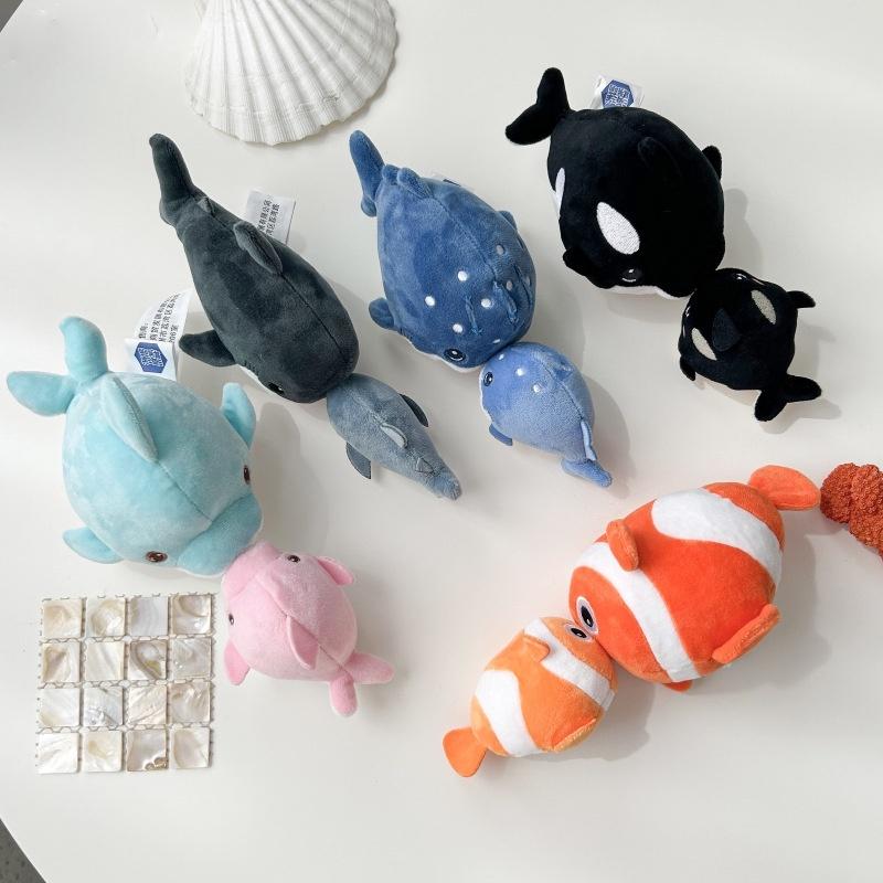 Kepelon Плюшевая игрушка Морское животное Милая рыба-клоун Акула и Дельфин Мягкие игрушки для детей Вибрирующие и пригодные для объятий!