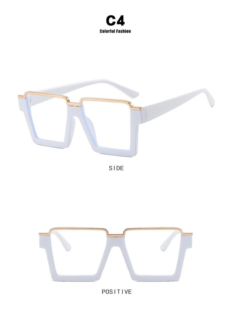 Kodon Trendy Hip Hop Flat Lens Anti-Blue Light Large Frame Eyeglasses