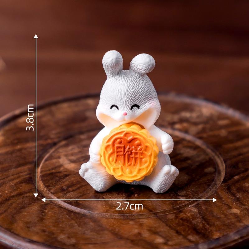 Mid-Autumn Festival Mooncakes Rabbit Figurines Decorative Gifts Accessories Car Office Desks and Small Ornaments