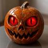 Handmade Red-Eyed Pumpkin Figurine Resin Statue Spooky Atmosphere Halloween Ornament Horror Themed Pumpkin Decor