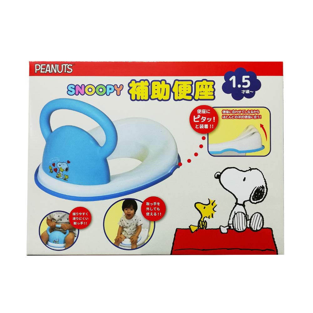 Дополнительное сиденье для унитаза Eiwa Snoopy с ручкой Just Attach to Western Style 4560150176568, синее,