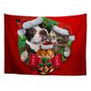 Рождественская шляпа Элемент Печатный гобелен Фон Ткань Гобелен Милые кошки и собаки