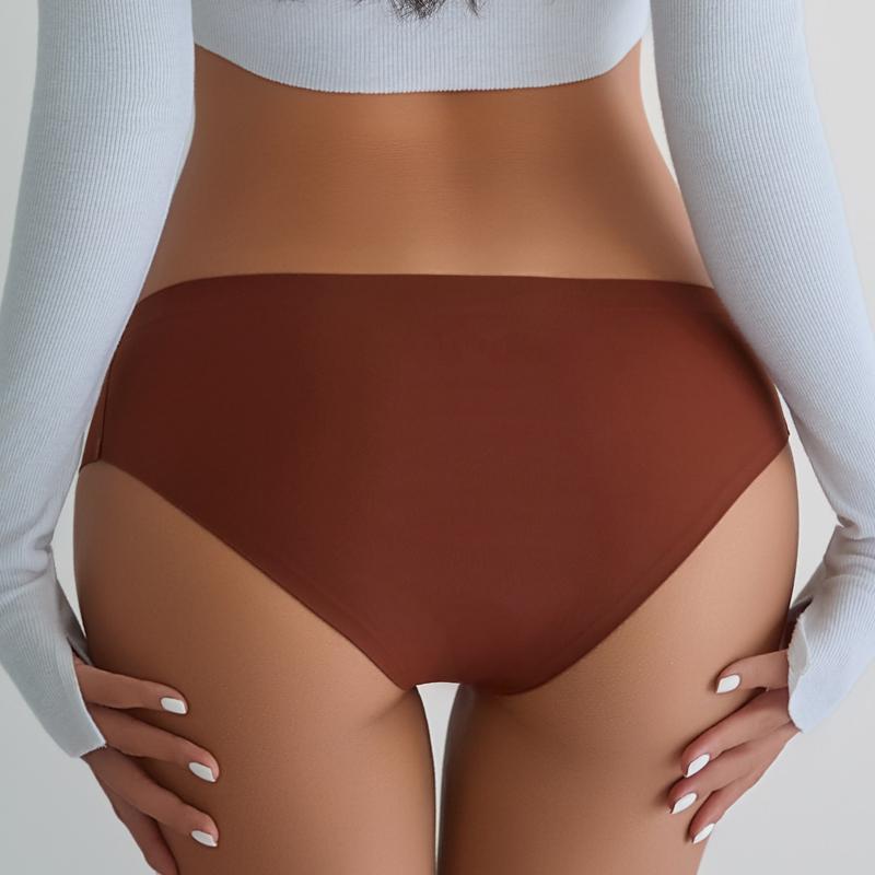 CINOON Women Sexy Ice Silk Panties Low-Rise No Trace Solid Underpant Comfort Breathable Female Intimates Briefs