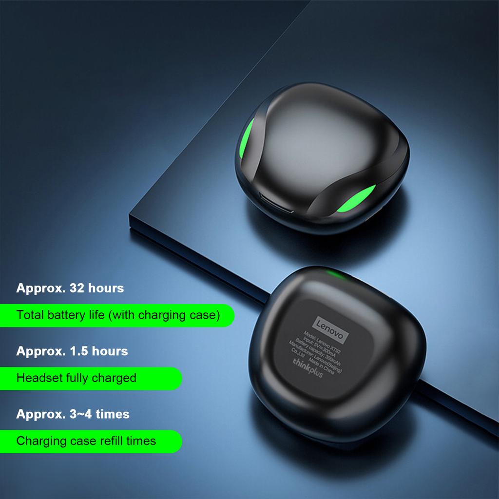 Lenovo Игровые наушники XT92 True Wireless BT5.3 Наушники с сенсорным управлением Стереозвук и шум