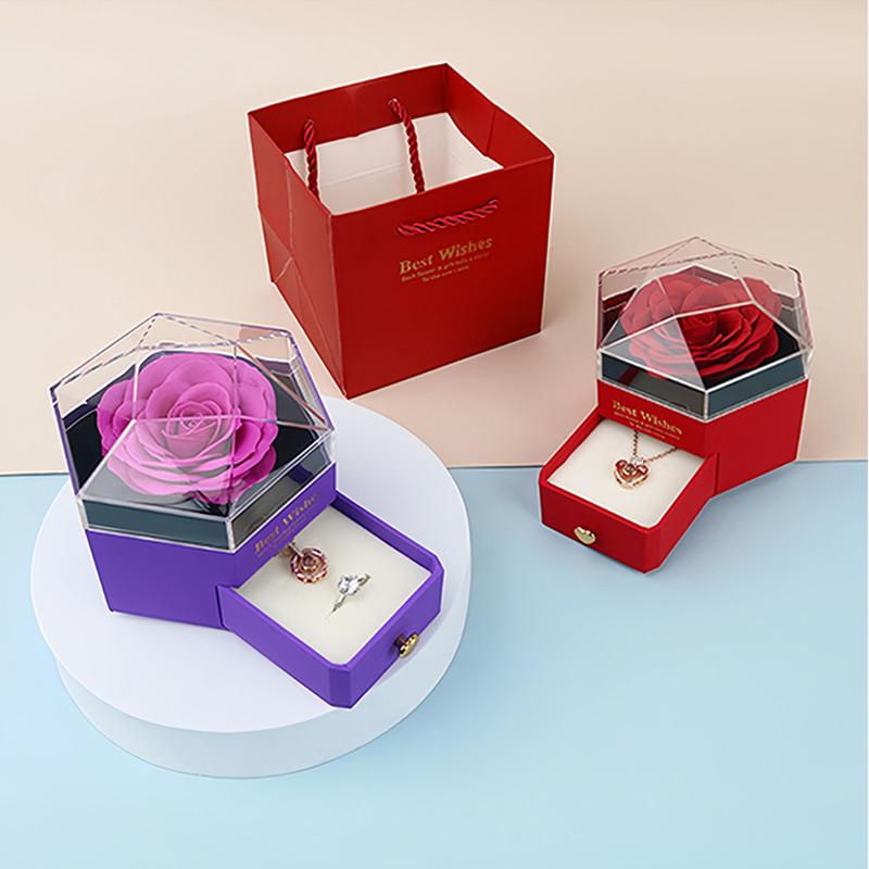Valentine's Day Container Transparent Soap Flower Birthday Party Packaging Box Creative Gift Accessories