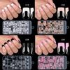 120pcs/box Acrylic French False Nails Medium Length Square Armor Full Cover Nail Tips Removable Mixed Size Press On Nails