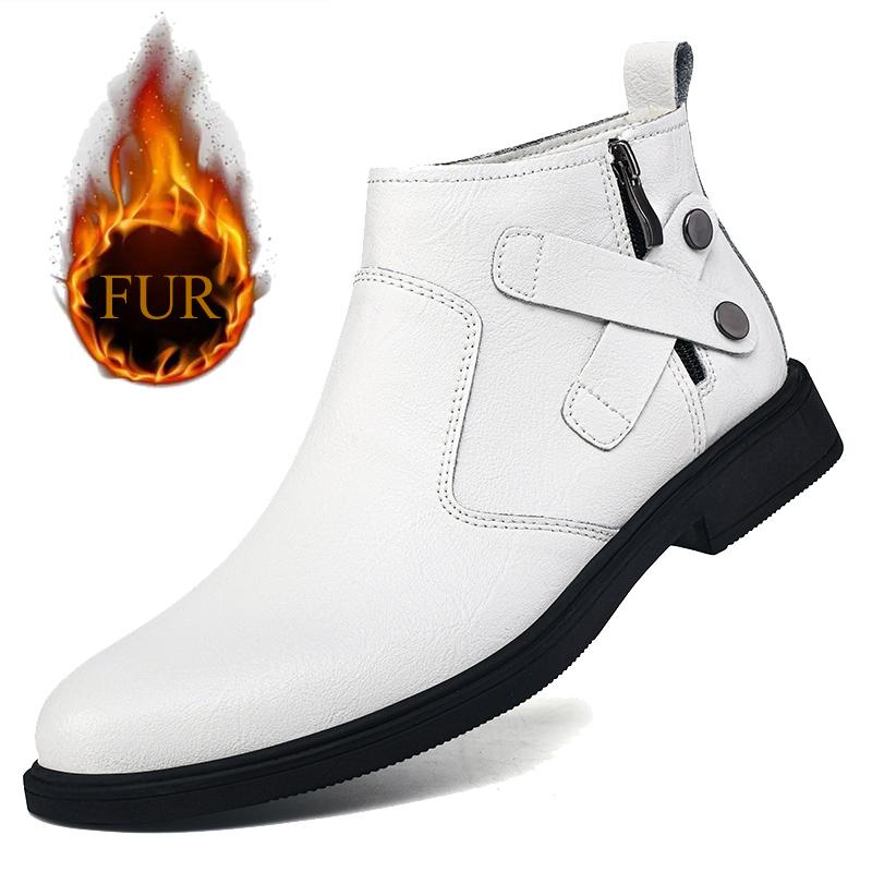 Модные британские новые белые мужские ботинки «Челси», роскошные брендовые ботинки с круглым носком и низким каблуком, деловые формальные кожаные ботинки с боковой молнией