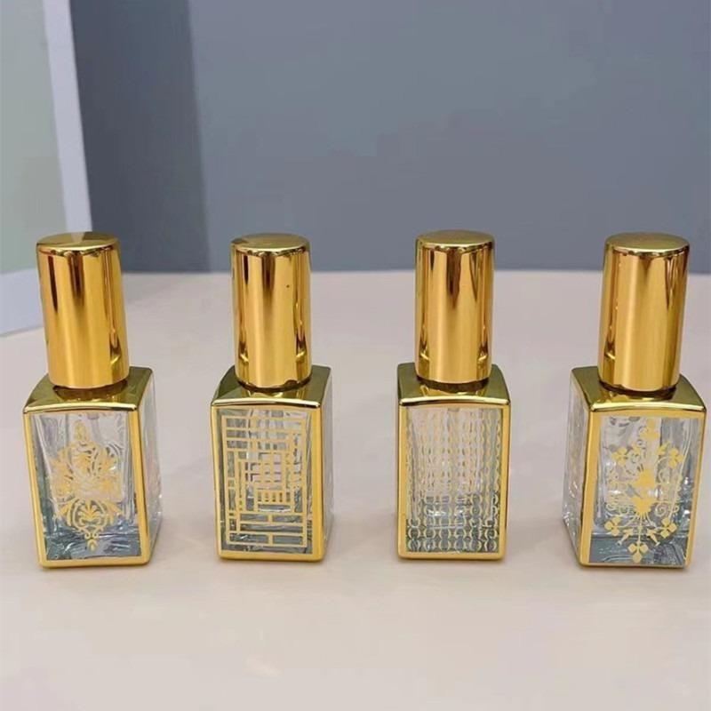 2 шт./набор Случайный узор Роскошный Золотой Роликовый флакон для эфирных масел Многоразовый Флакон для духов Стеклянный Ролик Флакон для эфирных масел Контейнер для косметики