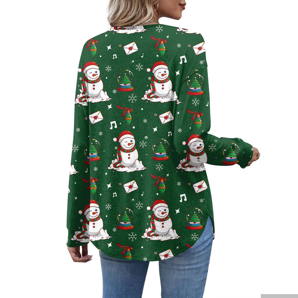 Women's Retro Printed Fashionable Long-sleeved Top