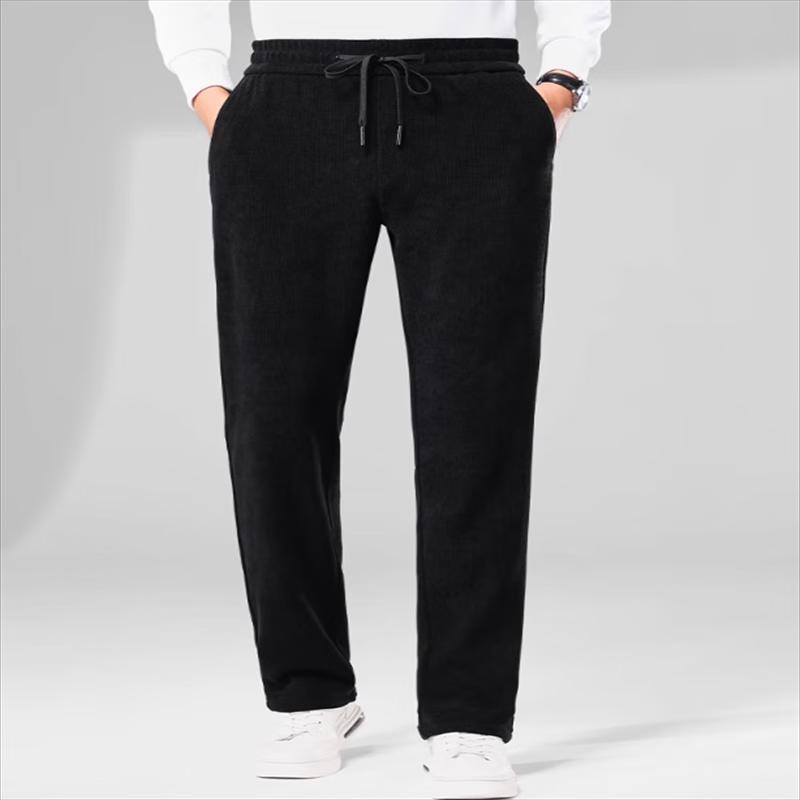 ROMON Мужские вельветовые термобрюки на шнурке с флисовой подкладкой для повседневной носки