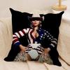 Подушка-чехол для дивана с изображением певца B-Beyonce в ковбойском стиле, мягкая плюшевая, двусторонняя печать | Уютный декор на все сезоны, подарок