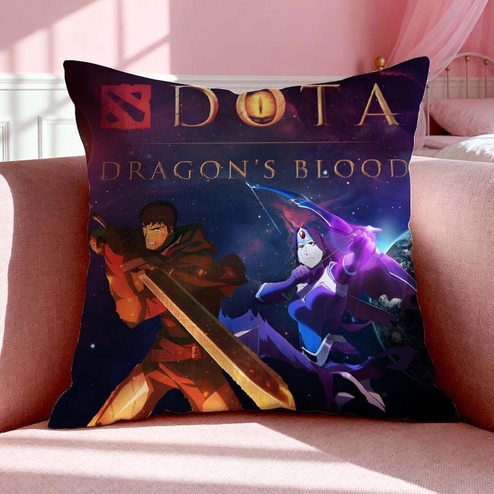 Аниме D-Dota: Наволочка 'Кровь Дракона' Дышащая Льняная Наволочка Летняя Без Запаха Экологически Чистая Невидимая Молния Стирка