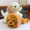 Плюшевая игрушка щенок золотистого ретривера в лежачем положении - Очаровательная и успокаивающая кукла-компаньон