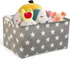 Boîte de Rangement - NEWSTYLE - Motif étoile - Tissu en lin et coton - 40x30x25 cm - Pliable et léger