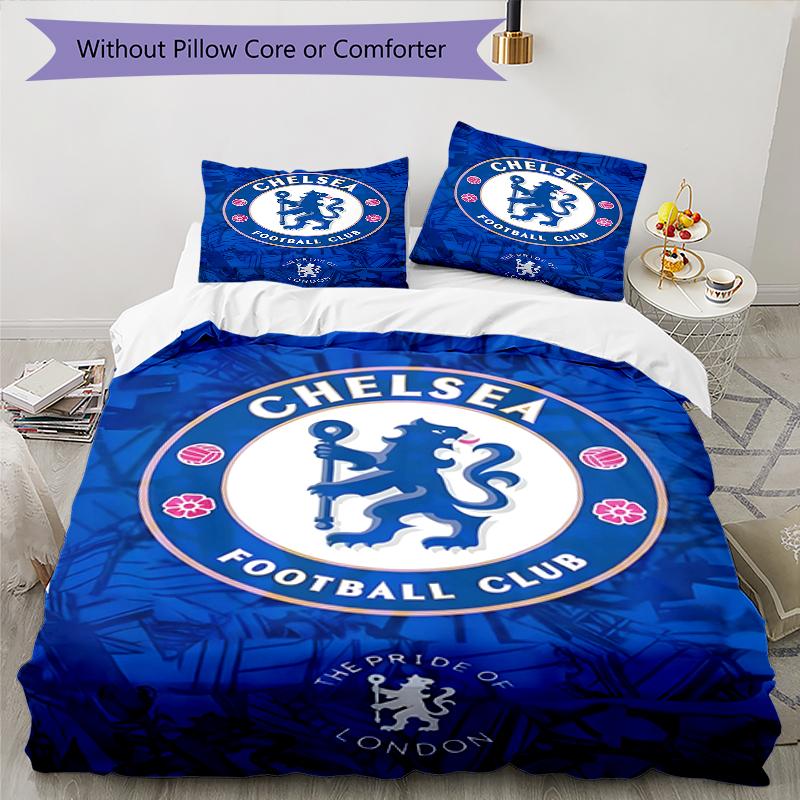 3pcs Football Team (35) Design Cover Set - HD Printed Bedding with 1 Cover and 2 Pillowcases - Perfect for Home and Dorm Decor