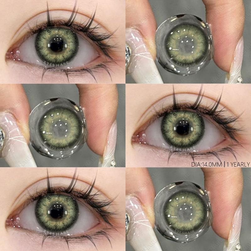 1 пара цветных контактных линз для глаз, модные голубые линзы для глаз, зеленые линзы, серые контактные линзы для глаз, годовые линзы для глаз