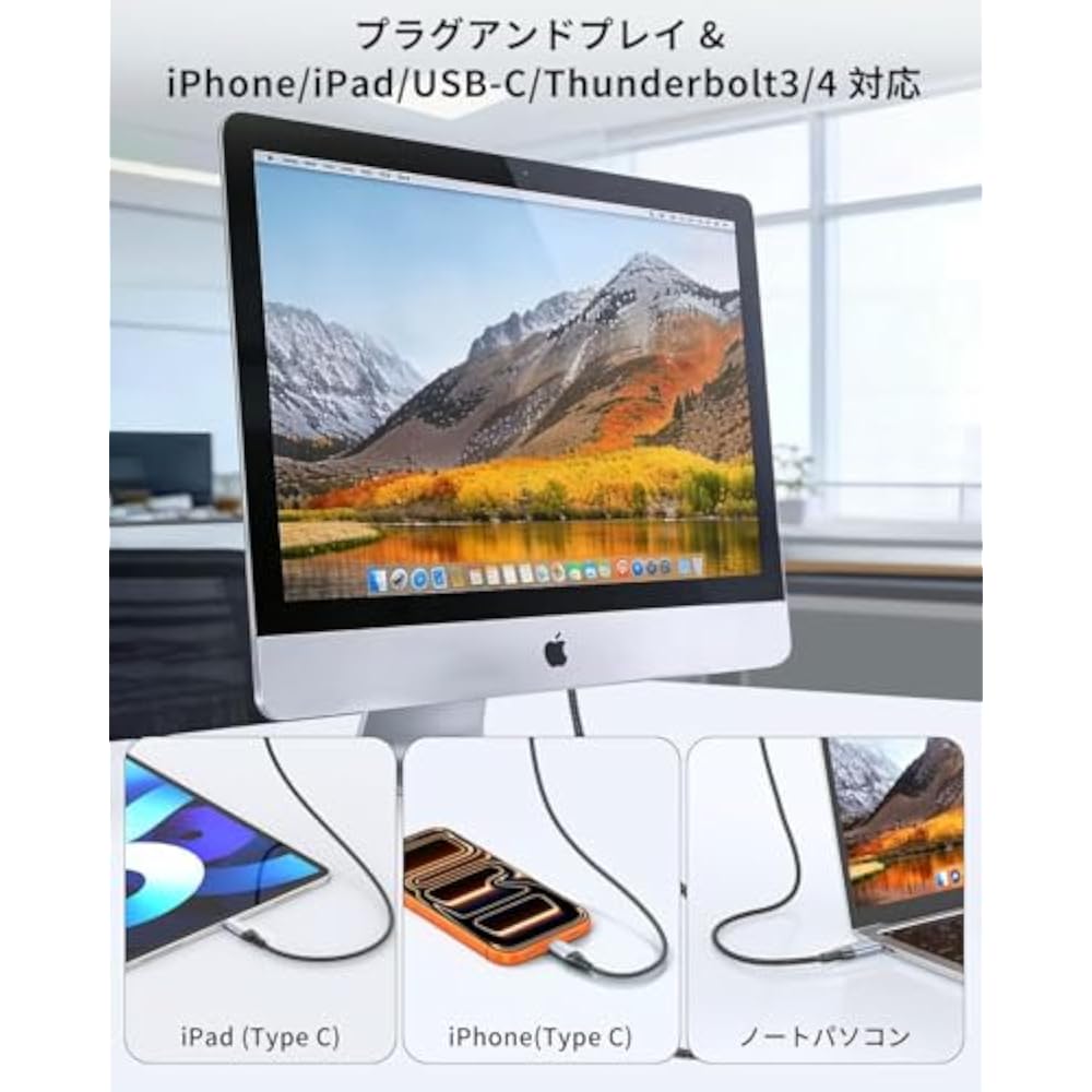 Кабель-переходник USB Type C на HDMI 1 м 4K @60 Гц Преобразователь Type C на HDMI [Однонаправленная связь] ...