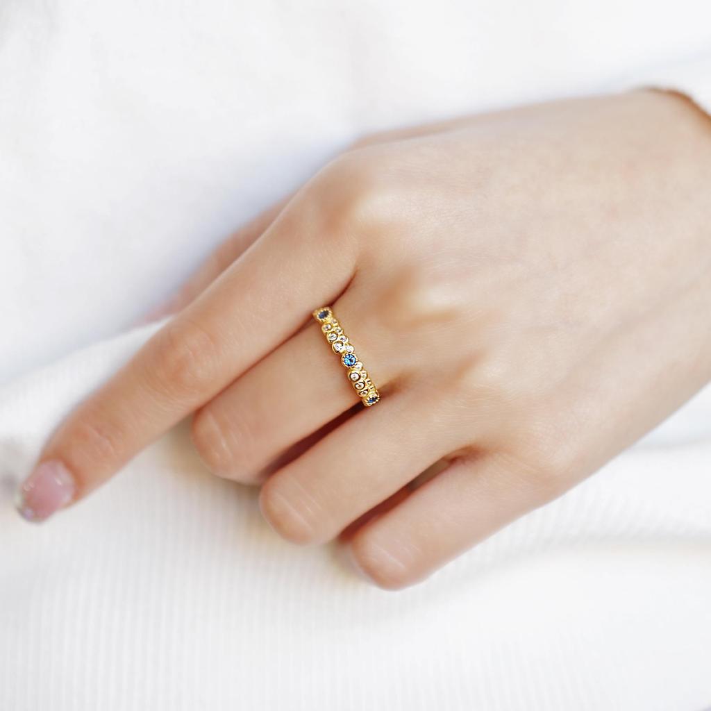 Женское кольцо «Соты» с голубым бриллиантом: Серебро 925 пробы, Регулируемый размер, Японский дизайн легкой роскоши.