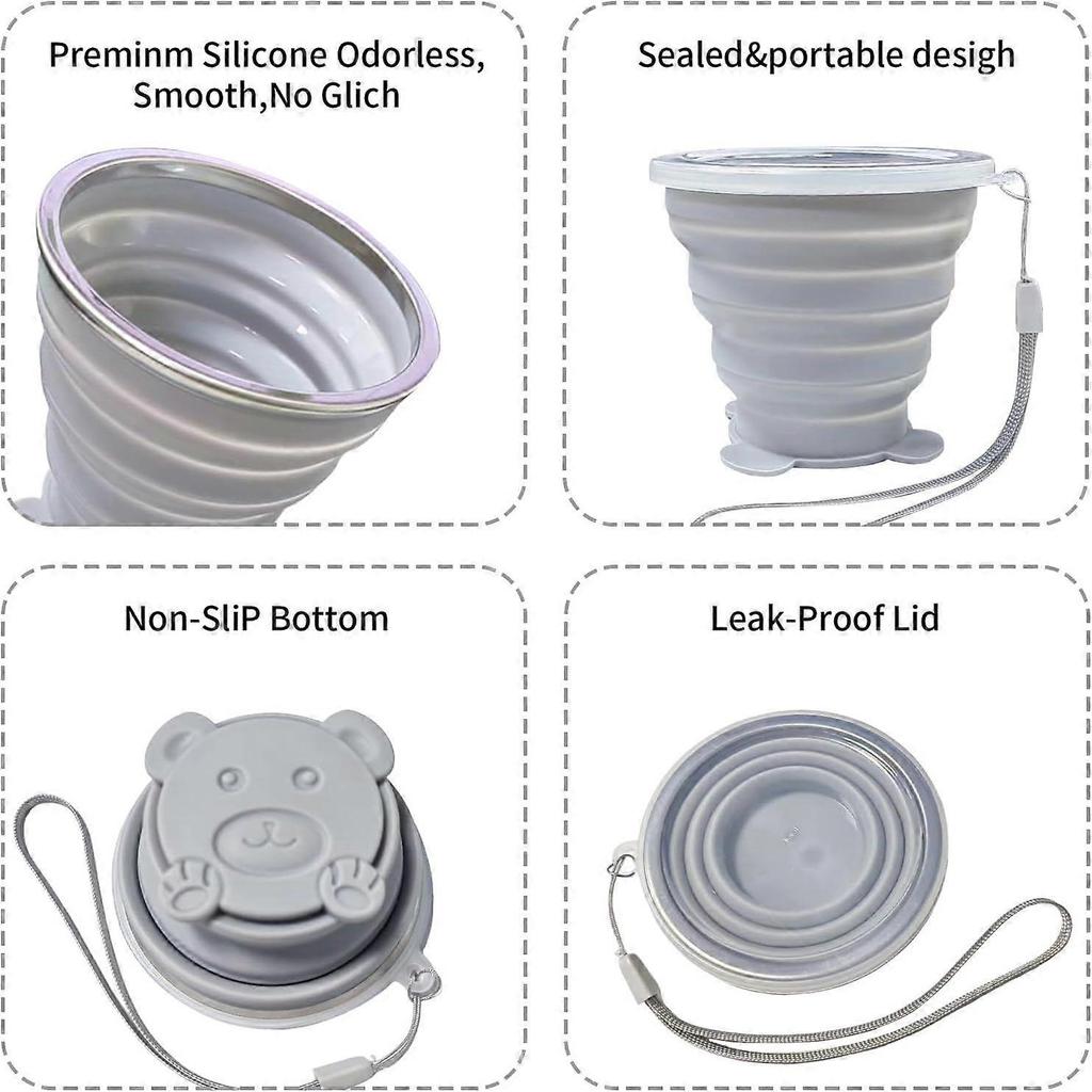 2025 Latest Model 2 Pcs Collapsible Cups, Silicone Collapsible TravelCup