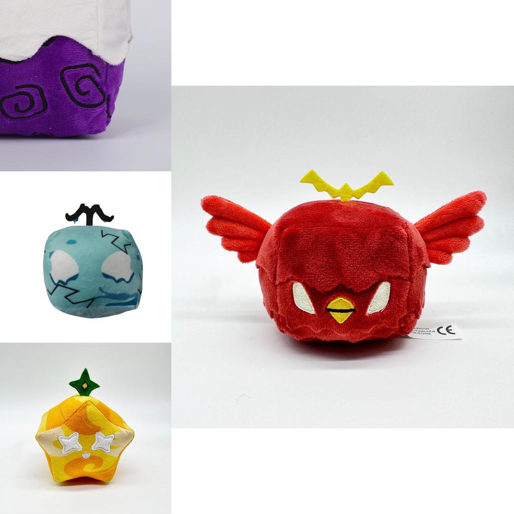 Cute Blox Fruit Plush Short Fur Blue Color Perfect For Cartoon Lovers