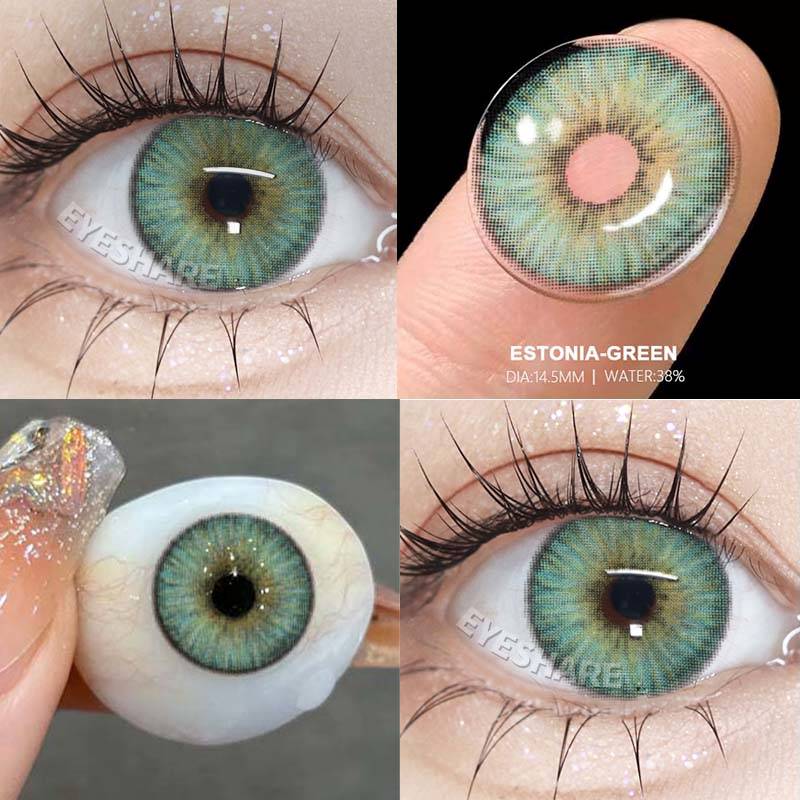 Eyeshare Fashion Color Contact Lenses 2PCS Big Eyes Black Glasses Lenses Brown Color Contact Lenses Gray Lenses Blue Fashion Glasses Lenses
