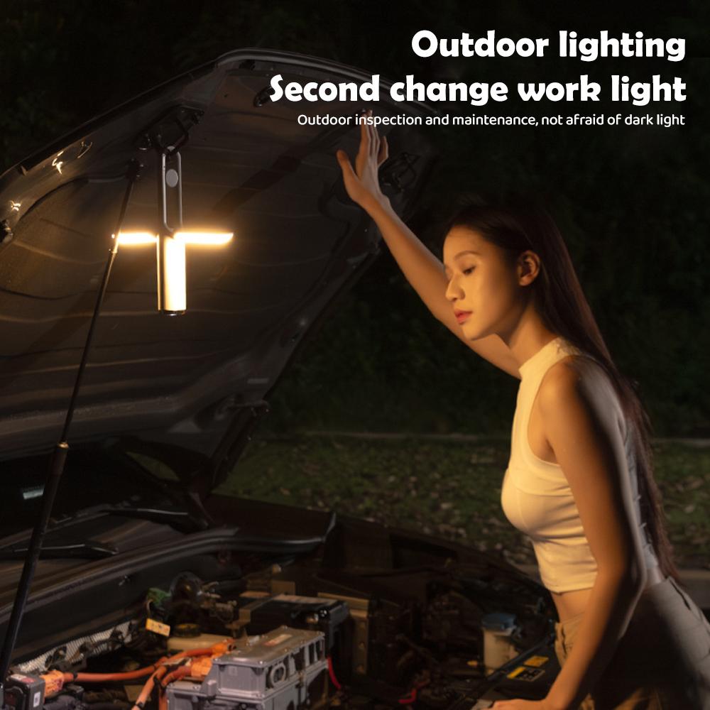 Portable COB Worklight Camping Flashlight 4 Modes Magnetic Rechargeable LED Emergency Repair Camping Torch Light Rotatable Hook